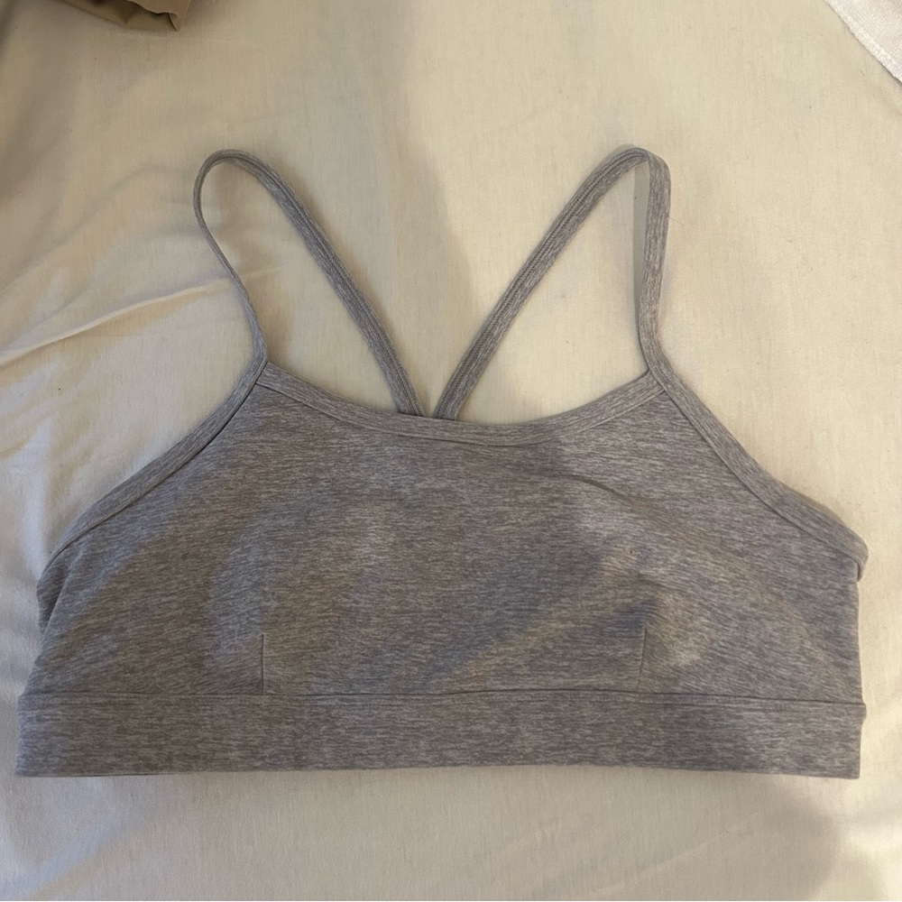 ALO Yoga Alosoft ‘Gratitude’ Heather Gray Sports Bra